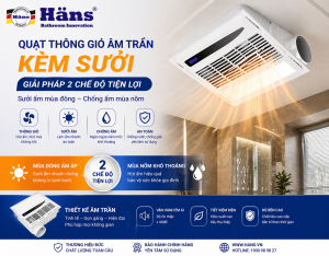 quạt thông gió âm trần kèm sưởi