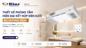 thiết kế phòng tắm hiện đại kết hợp đèn sưởi