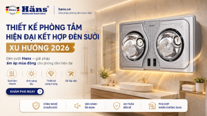 thiết kế phòng tắm hiện đại kết hợp đèn sưởi