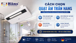 Cách chọn quạt âm trần Hans theo từng nhu cầu sử dụng trong nhà tắm