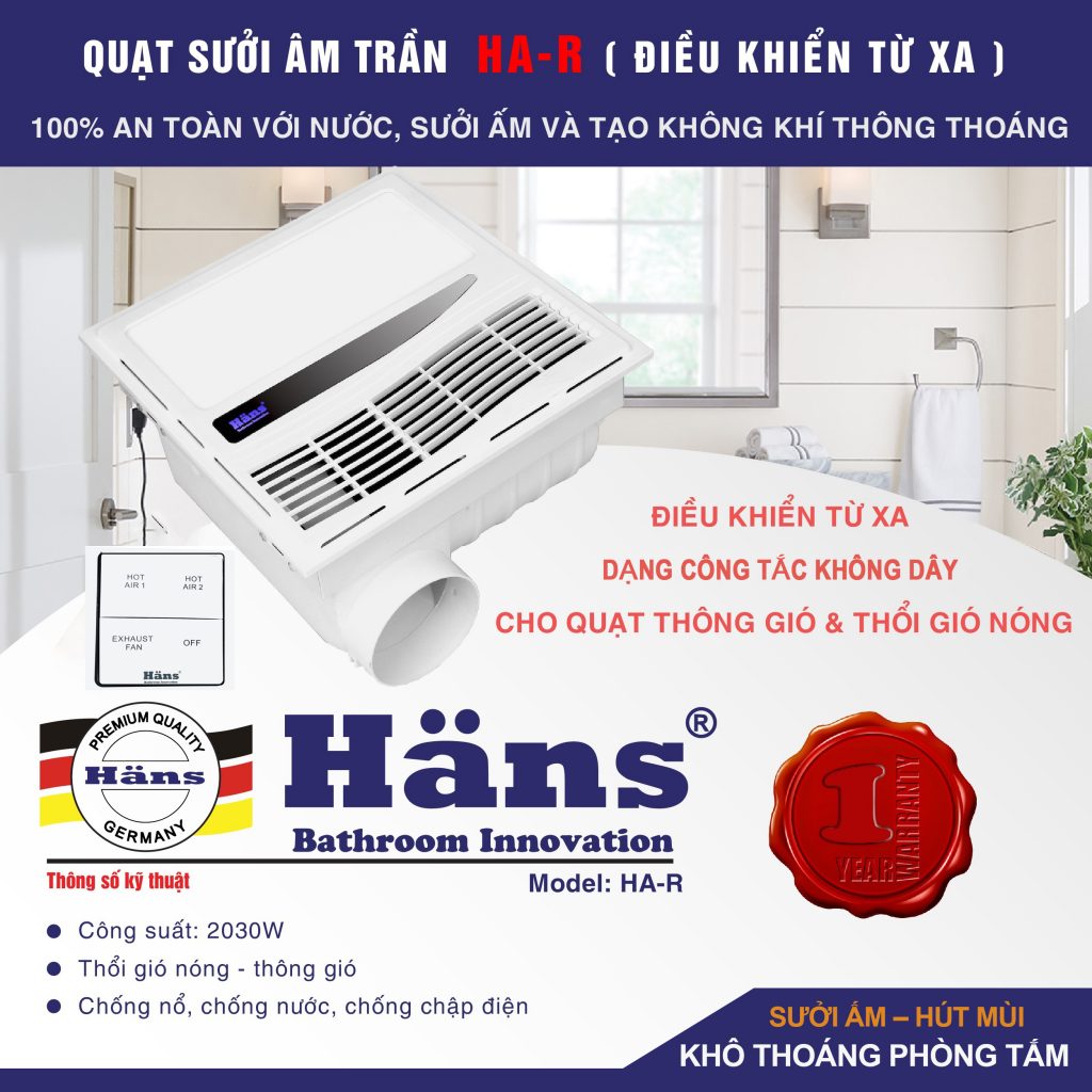 Quạt sưởi tích hợp thông gió Hans HAR